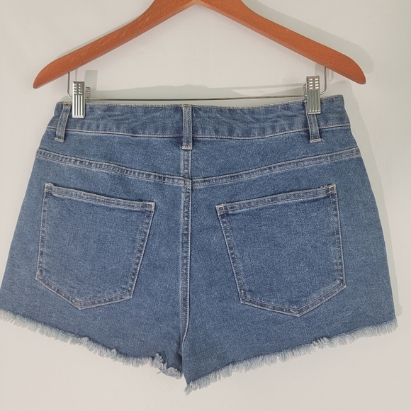 Chelsea & Violet Women's Fringe Frayed Hem Summer Denim Short Sz 28 Festival - Picture 2 of 8